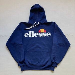 90's VINTAGE!! ellese エレッセ ビッグロゴ 当時物 USA製 スウェット パーカー M