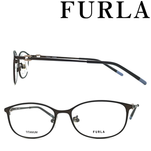 FURLA Furla glasses frame brand mat dark brown glasses VFU-576J-090L