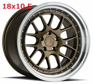 新品！Aodhan DS06 18x10.5+22,+15 5穴 PCD114.3 Bronze w/Machined Lip 深リム Concave USDM