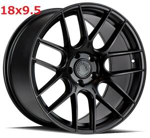 新品！Aodhan AHX 18x9.5+35 5穴 PCD114.3 フローフォーミング製法 Matte Black 深リム Concave USDM 新品