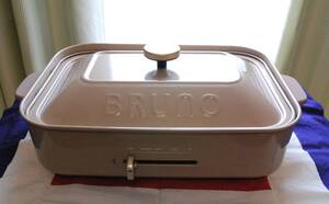 【中古/美品】BRUNO(ブルーノ) コンパクトホットプレート 本体 プレート2種(たこ焼き 平面) BOE021-RSABE