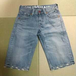 ★LEVI'S★リーバイス★ショートデニム★502 W30★ヴィンテージ加工★ライトインディゴ★縦落ち★デカレザーパッチ