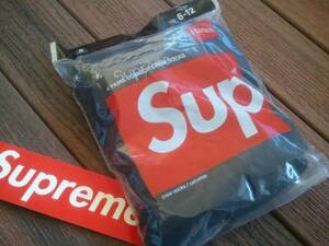 完売!!　Supreme x Hanes シュプリーム Crew Socks x 4pc 【黒】 US正規 　本物をお届け!!　希少！