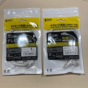 ギガビット高速LANケーブル 1m 白2本