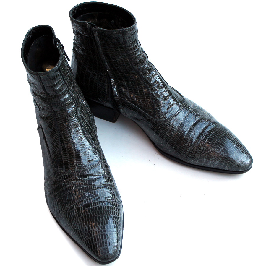 超希少 ほぼ新品 gianni barbato エナメルレザーサイドゴアブーツ