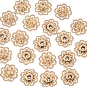 スナップボタン 10ペア 金属パーツ お花の形 縫い付け