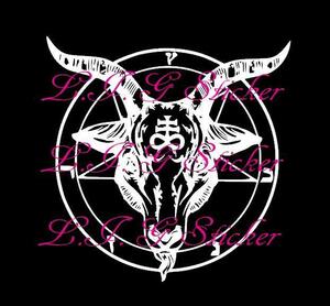 アイロンプリント Baphomet　④-2 オリジナル Tシャツ パーカー シャツ 服 ロック バフォメット 山羊 悪魔 ヤギ スカル ホラー Goat　