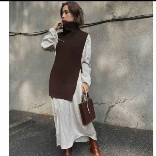 アメリヴィンテージVEST LAYERED SHIRT DRESS