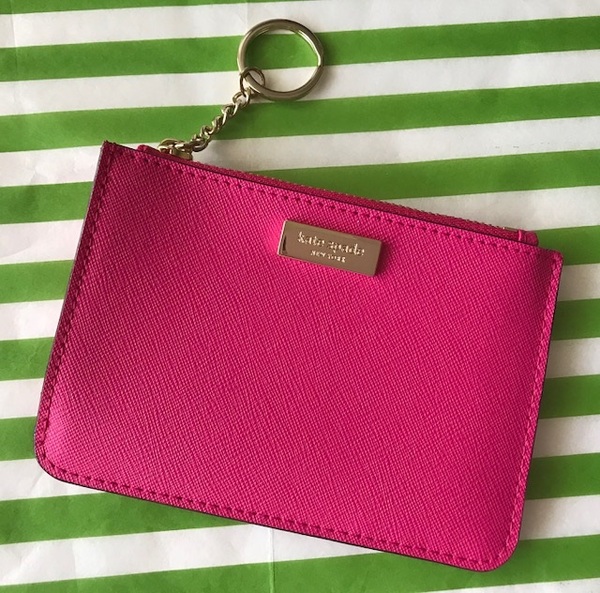 【送料無料】新品◆ケイトスペード Kate Spade キーリング付き レザー カード入れ*小銭入れ 財布 ピンク