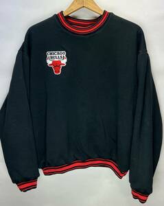 ビンテージ シカゴブルズ スウェット◆XL◆美品◆80－90s◆PRO PLAYER◆リバーシブル◆CHICAGO BULLS◆ブラックxレッド◆USA購入