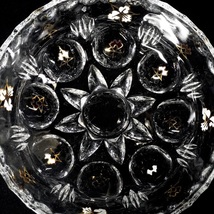 昭和レトロ アデリアグラス ガラスキャンディポットプレスガラス 直径15cm 高さ13cm レトロポップな雰囲気とポイントの花柄が素敵　SHM_画像3