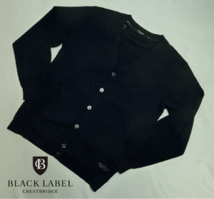 新品 BLACK LABEL CRESTBRIDGE ブラックレーベル クレストブリッジ パネルリンクスカーディガン ニット Ｌ ネイビ－ 春～秋