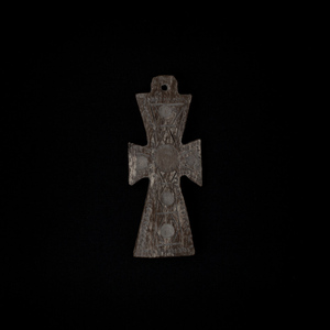 骨製 抽象文様の十字架 2, 南欧, 12世紀-14世紀頃. （キリスト教 宗教 芸術 発掘 彫刻 ビザンツ様式 東ローマ帝国 エンコルピア）