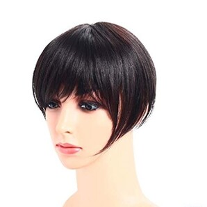 白髪薄毛隠し部分ウィッグ 人工頭皮 レディース 部分 ウイッグ ヘアピース かつら ワンタッチピン 装着簡単 お洒落 ダークブラウン
