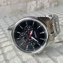 新品★大特価★CITIZEN/シチズン/クオーツ/クロノグラフ/ブラック/生活防水/メンズ腕時計/ステンレス/高級ブランド/黒/シルバー_画像3