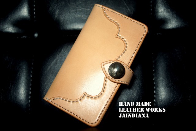 Handmade saddle leather iPhoneX/XS case, side-opening natural D (also available for iPhone12/12mini/11/11Pro), accessories, iPhone Cases, For iPhone X
