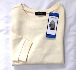  new goods #REI RISEE lady's tops long sleeve cut and sewn sweatshirt L ivory large size 