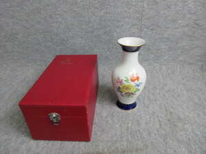 【政】28091 マイセン(MEISSEN)花瓶 共箱入 英国 外国