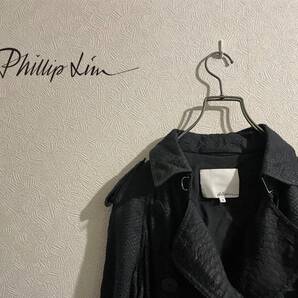 ◯ 3.1 Phillip lim スネーク パターン コットンシルク トレンチコート / スリーワン フィリップリム ブラック 黒 8 Ladies #Sirchive