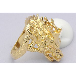 K18 dragon Dragon men's ring 17.5g #17 [Y216] 18 gold yellow gold dragon used 