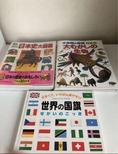 小学館の図鑑NEO 「世界の国旗」「日本史大図鑑」「大むかしの生物」