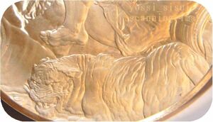 期間限定値下げ 世界の偉大なミュージアム 絵画シリーズ40 四大陸 欧州アフリカ アジアの虎 記念品 記章 純銀製メダル コイン コレクション, 金属工芸, 銀製, その他