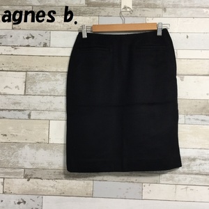 [ popular ]agns b./ Agnes * beige cashmere . wool skirt ko Kuhn skirt black size 38/A2017