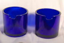 昭和レトロ・紫色のガラス器二個・コップ・灰皿_画像1