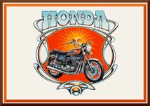 ☆David Mann 70年代バイクアートポスター4枚セット『Honda CB750/HD FXS 1200/Kawasaki Z1000 LTD/Suzuki GS750』 _画像3