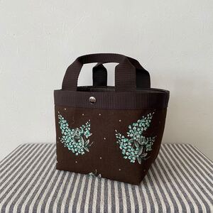 ハンドメイド 舟形トートバッグ 花柄