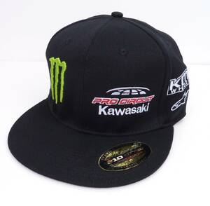 YUPOONG ユーポン 210 FITTED FLEXFIT MONSTER ENERGY PRO CIRCUIT×KAWASAKIセンタースポンサード キャップ （7.1/4-7.5/8） [並行輸入品]