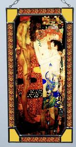 グスタフクリムトGustav Klimt - The Three Ages of Life (1905) アートガラス　ステンドグラス