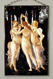 ボッティチェリ　Sandro Botticelli -Primavera-cutout, 　アートガラス　ステンドグラス　ヨーロッパ製