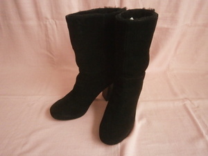 NATURAL BEAUTY BASIC short boots 23,5 suede black 