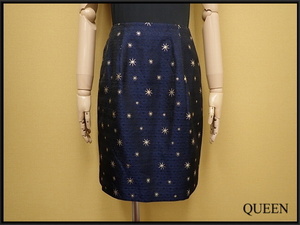  free shipping LOULOU WILLOUGHBY skirt *1^ Lulu wi ruby / tight skirt / navy blue /@A1/21*12*1-23