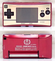 ★美品 Nintendo/任天堂 ゲームボーイミクロ OXY-001/ファミコンカラー/マリオ20周年/付属品完備・専用ソフト4本付き#1640100010_画像2