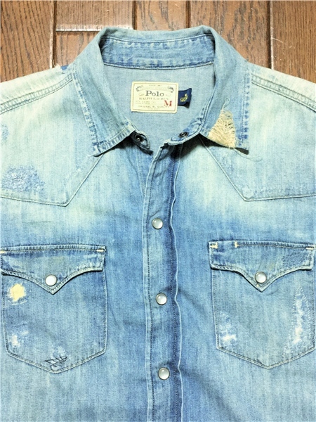ヤフオク! - アミリamiriオーバーサイズ ウエスタンダメージデニムシ...