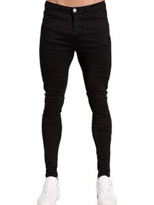 ジーパン ストレッチ メンズ ジーンズ スキニー デニム 美脚 細身 スーパーストレッチ カジュアル ブラック 3XL