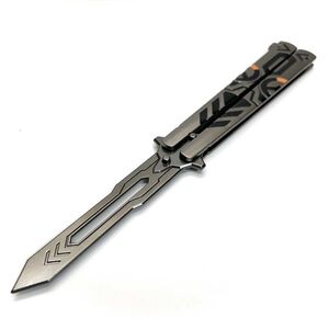 A36【送料無料・匿名配送・保証書付】BUTTERFLY TOOLS 練習用バタフライナイフ グレー/灰 刃なし プラクティス トレーニング用 切れない