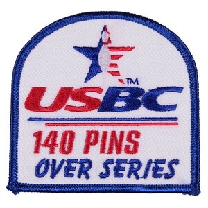 OB24 USBC 140 PINS OVER SERIES ボウリング ワッペン パッチ ロゴ エンブレム アメリカ 米国 USA 輸入雑貨