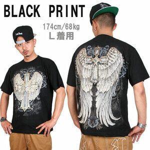 BLACK PRINT Tシャツ 【ゴールド ウィング】 ( サイズ：L )〔 アメージング 服 〕