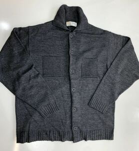 JOHN SMEDLEY men's L size unused . close beautiful goods knitted cardigan charcoal England wool 100% WOOL John Smedley 
