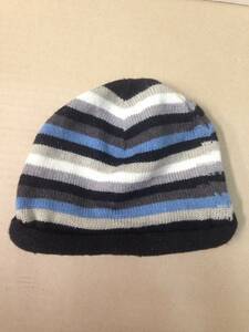  knitted cap black ash blue border TAIWAN