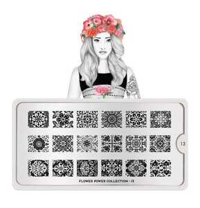 Moyou London nails stamp plate Flower power 13