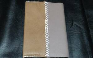  leather book cover four six stamp gray × oak hand made original leather 