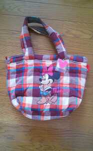 ☆ROOTOTE☆ルートート☆ミニーの茶系チェックのバッグ☆Disney☆ディズニー☆