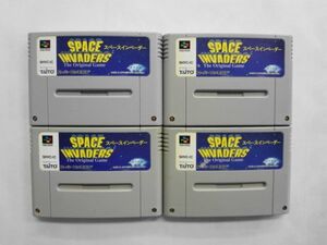 SFC21-183 任天堂 スーパーファミコン SFC スペースインベーダー 4本 セット レトロ ゲーム ソフト 使用感あり
