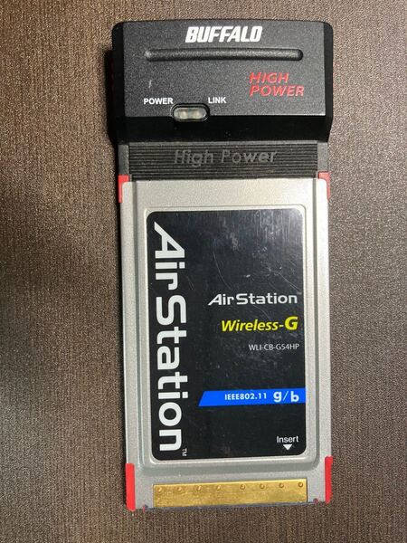 無線LANカード BUFFALO PCカード WLI-CB-G54HP 中古 通電確認 PC認識確認