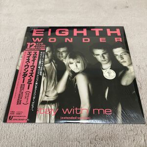 【シュリンク国内盤帯付】Eighth Wonder　STAYWITHME(extended version)/12インチシングルレコード/12・3P-700/歌詞カード有/洋楽ロック/