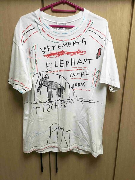 国内正規 18AW VETEMENTS ヴェトモン ELEPHANT IN THE ROOM エレファント 象 Tシャツ カットソー XS